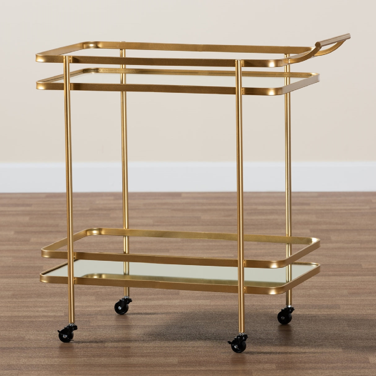 Modern European furniture - Gold Mobile Wine Bar Cart - www.oroa.com | Oroa.com
