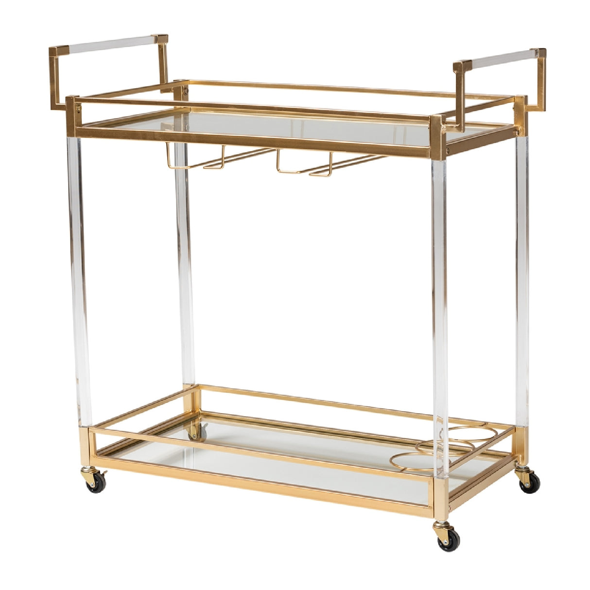 Modern European furniture - Gold & Glass Wine Cart - www.oroa.com | Oroa.com