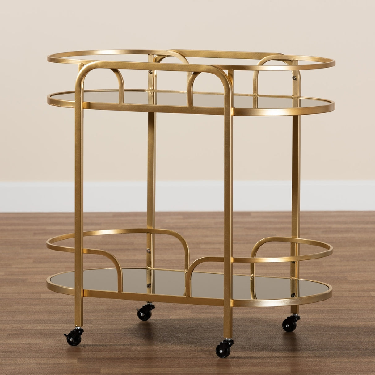 Modern European furniture - Gold 2-Tier Wine Cart - www.oroa.com | Oroa.com