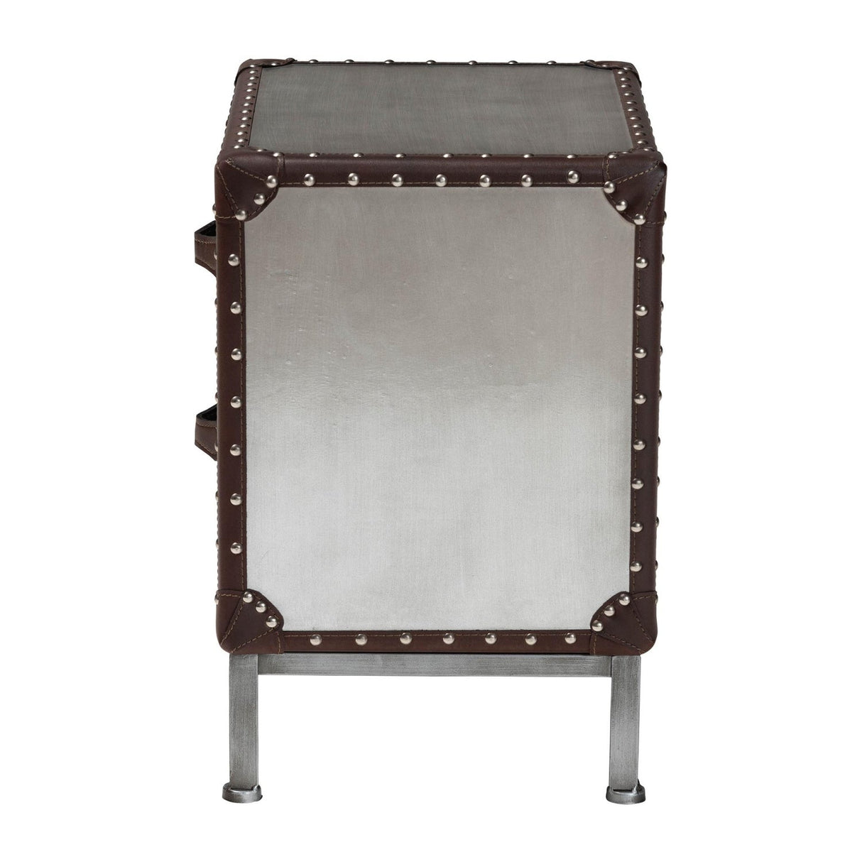 Modern European furniture - 2 Drawer Silver Vintage End Table - www.oroa.com | Oroa.com