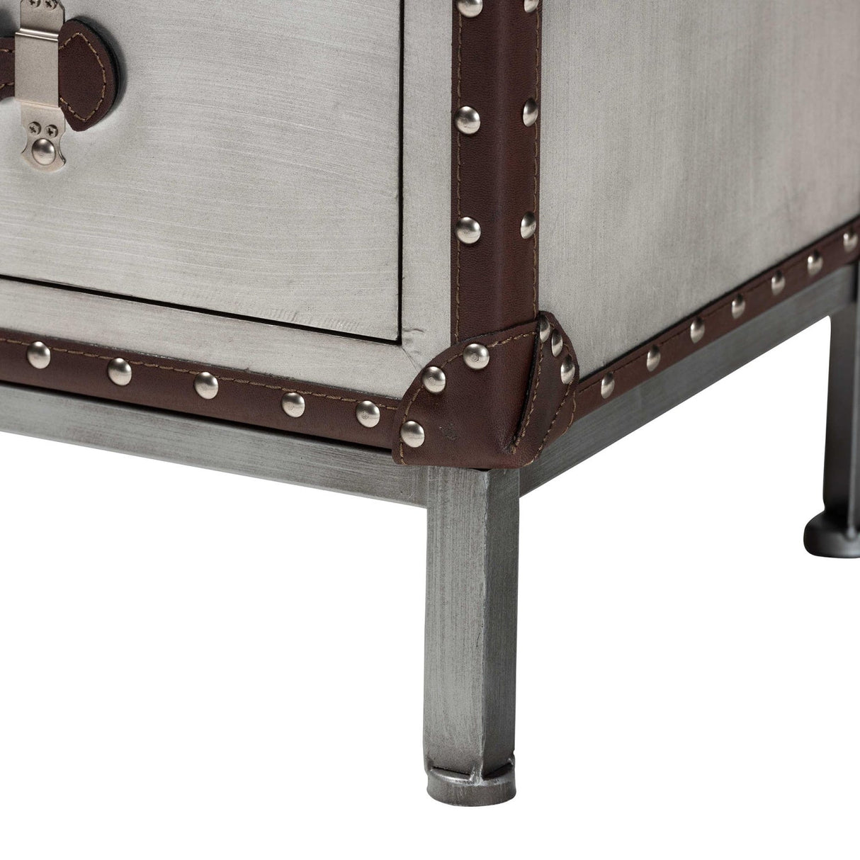 Modern European furniture - 2 Drawer Silver Vintage End Table - www.oroa.com | Oroa.com