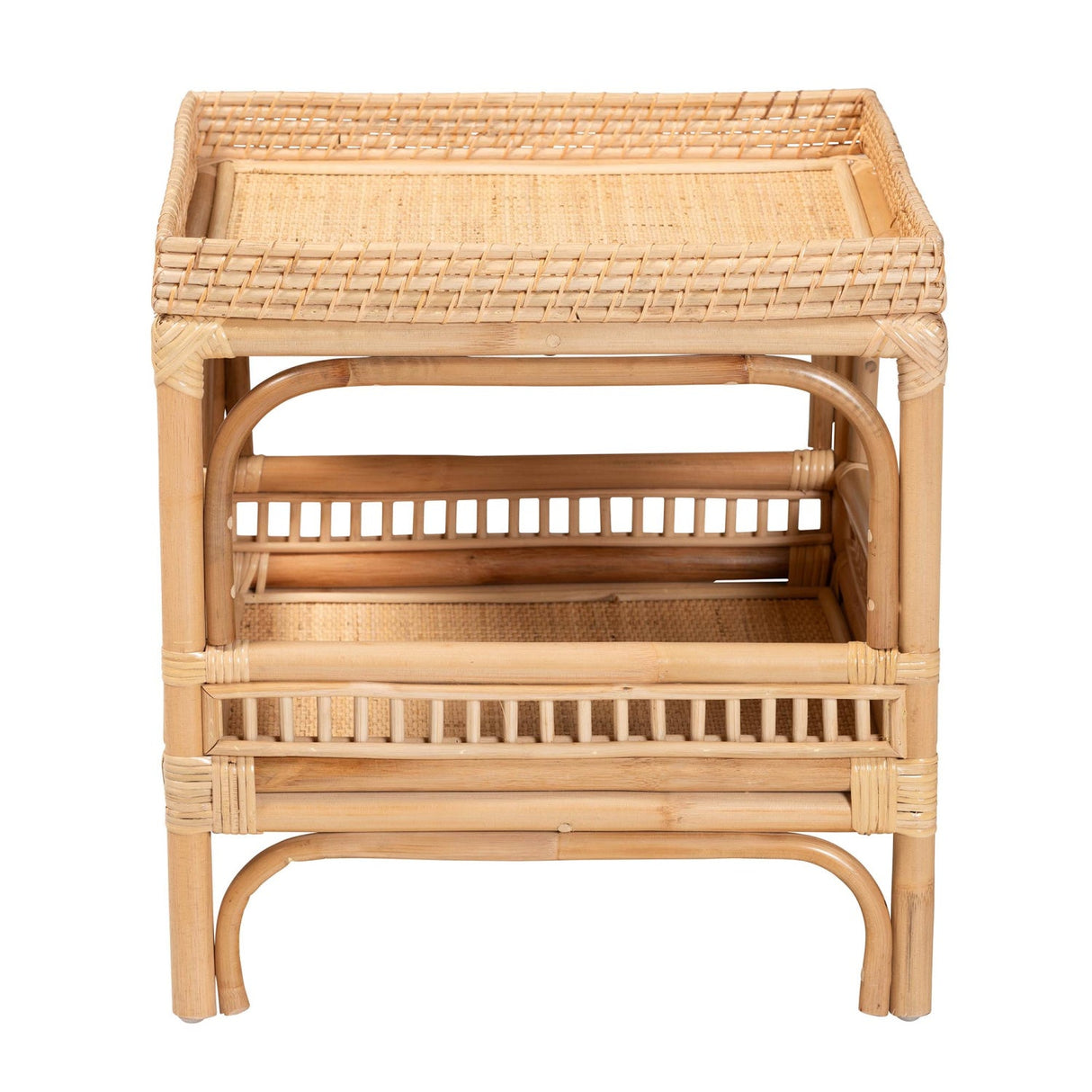 Modern European furniture - Rattan 2 Tier End Table - www.oroa.com | Oroa.com
