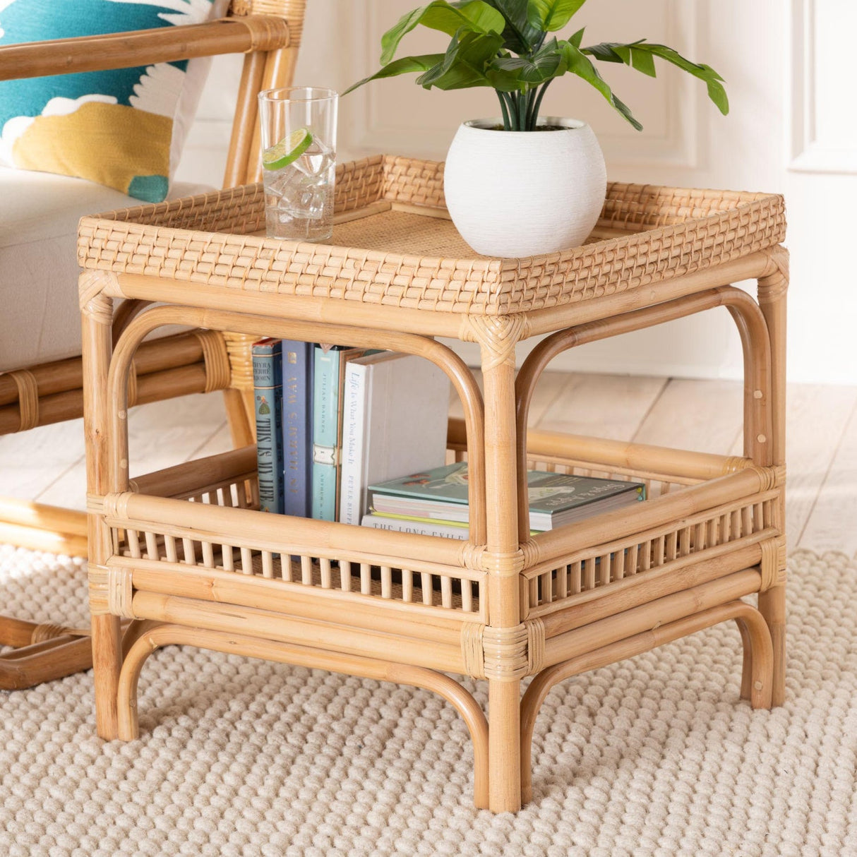 Modern European furniture - Rattan 2 Tier End Table - www.oroa.com | Oroa.com