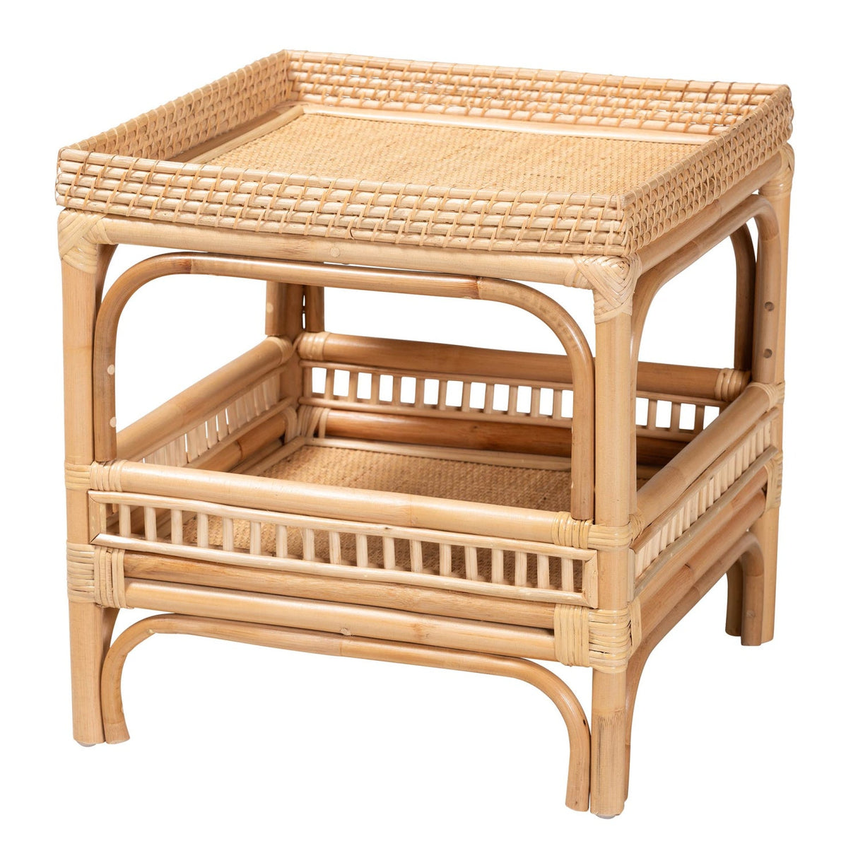 Modern European furniture - Rattan 2 Tier End Table - www.oroa.com | Oroa.com