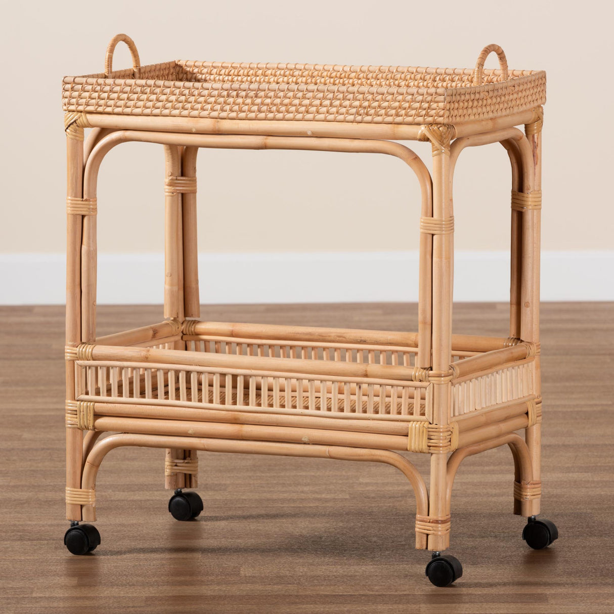 Modern European furniture - Woven Rattan Wine Cart - www.oroa.com | Oroa.com