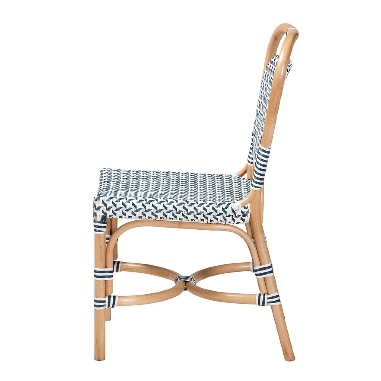 Contract furniture - Blue White Weaving Bistro Chair - www.oroatrade.com | Oroa.com