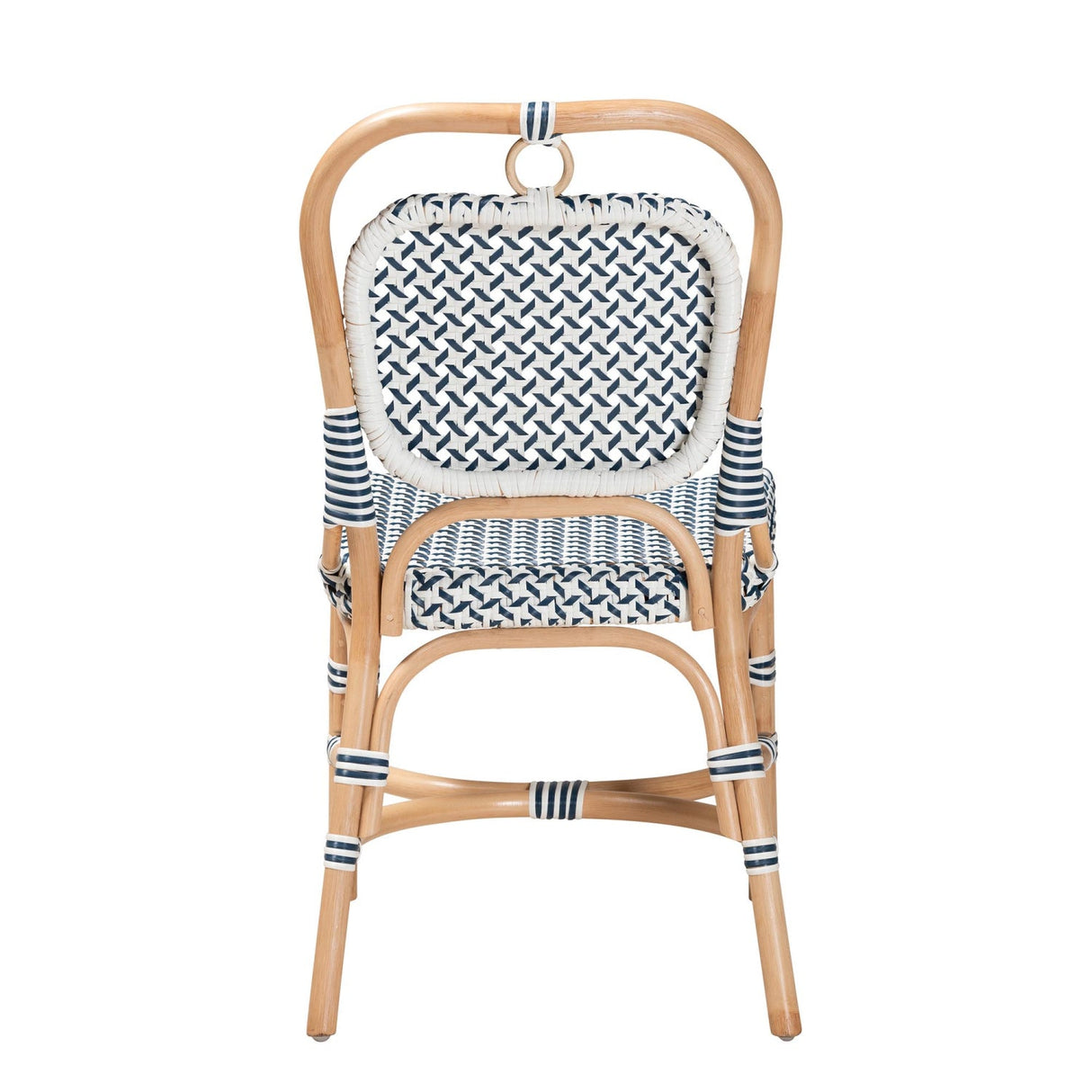 Contract furniture - Blue White Weaving Bistro Chair - www.oroatrade.com | Oroa.com