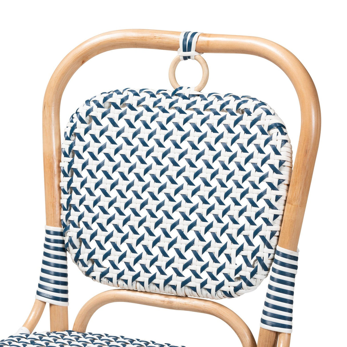 Contract furniture - Blue White Weaving Bistro Chair - www.oroatrade.com | Oroa.com