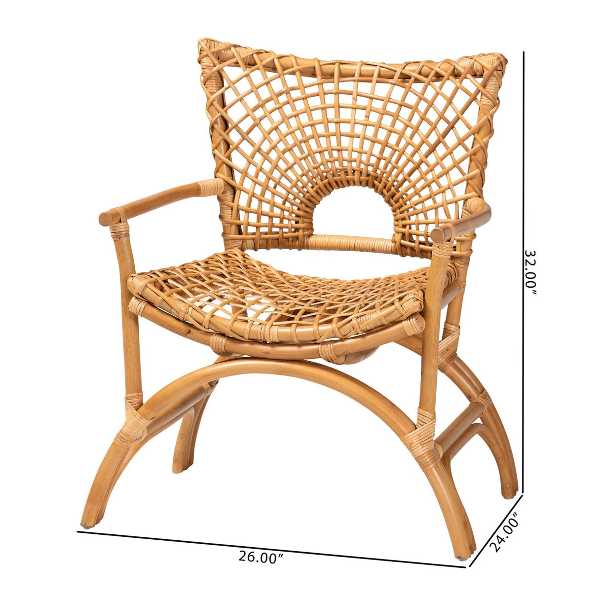 Modern European furniture - Curved Seat Rattan Accent Chair - www.oroa.com | Oroa.com