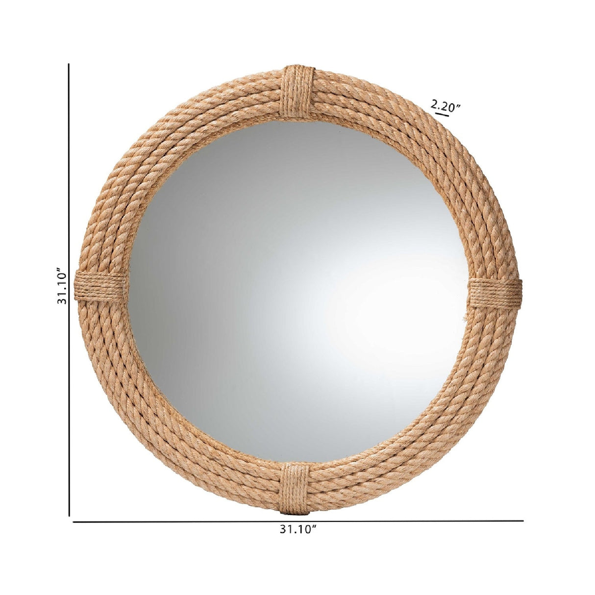 Contract furniture - Woven Rope Round Wall Mirror - www.oroatrade.com | Oroa.com
