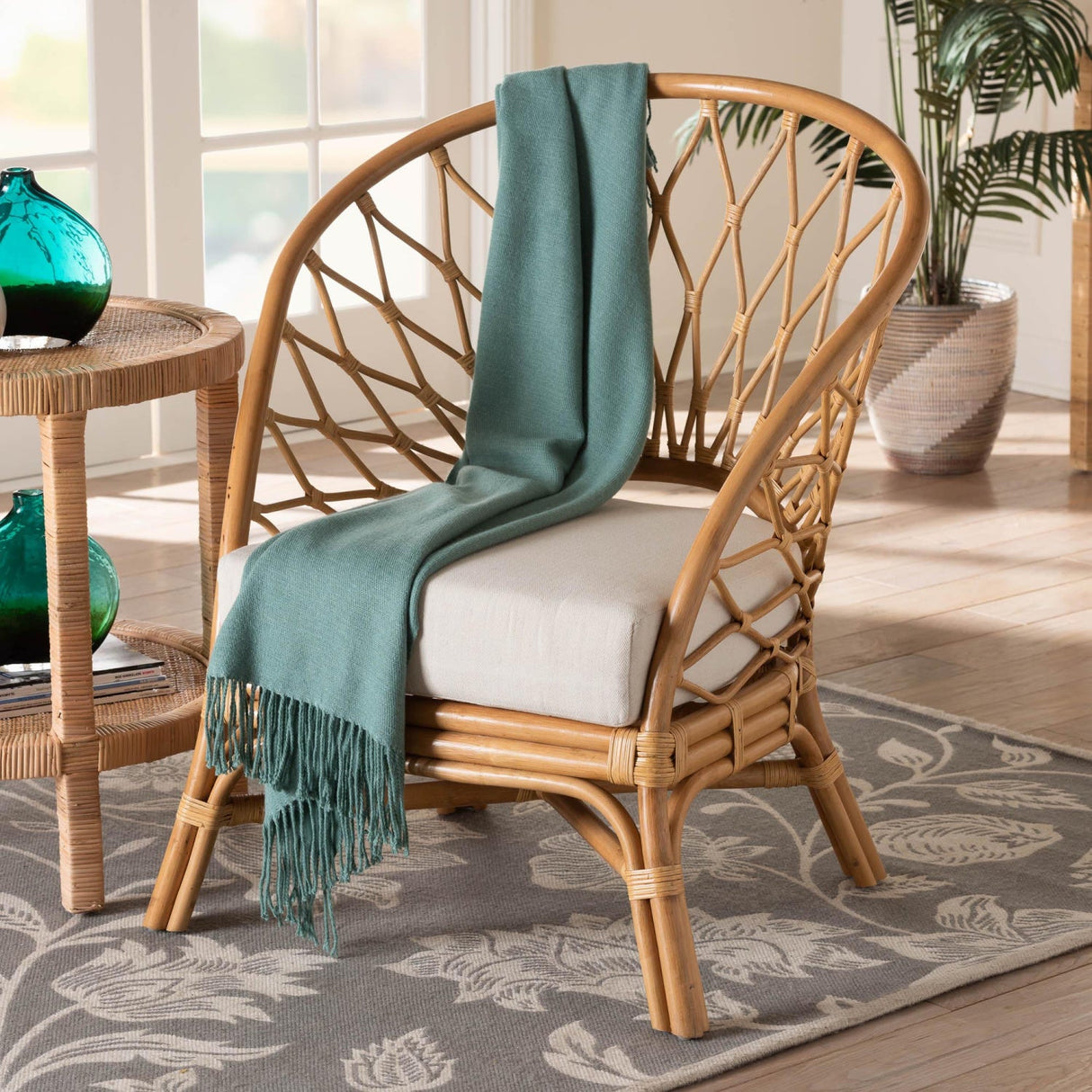 Modern European furniture - Rattan Sloped Accent Chair - www.oroa.com | Oroa.com
