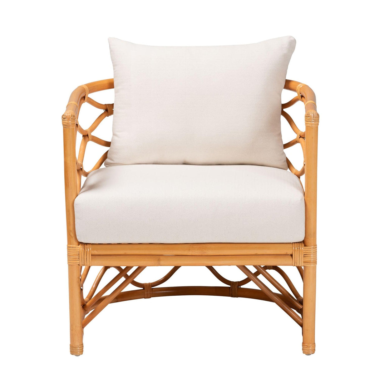 Modern European furniture - Curved Rattan Padded Accent Chair - www.oroa.com | Oroa.com