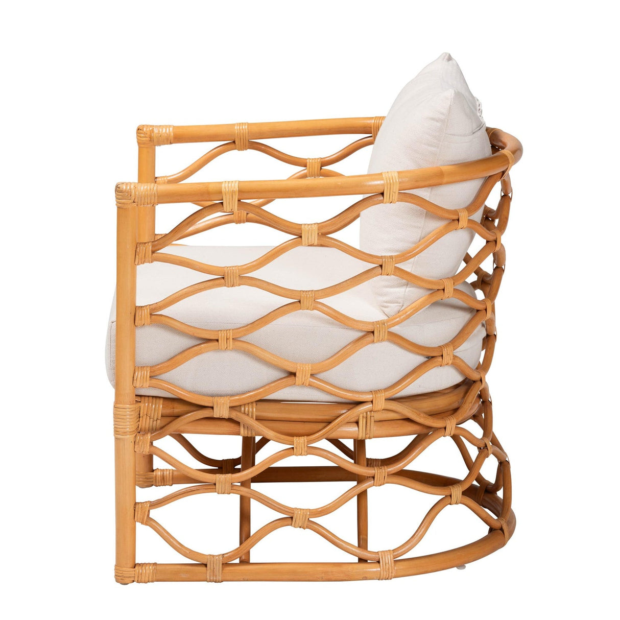 Modern European furniture - Curved Rattan Padded Accent Chair - www.oroa.com | Oroa.com