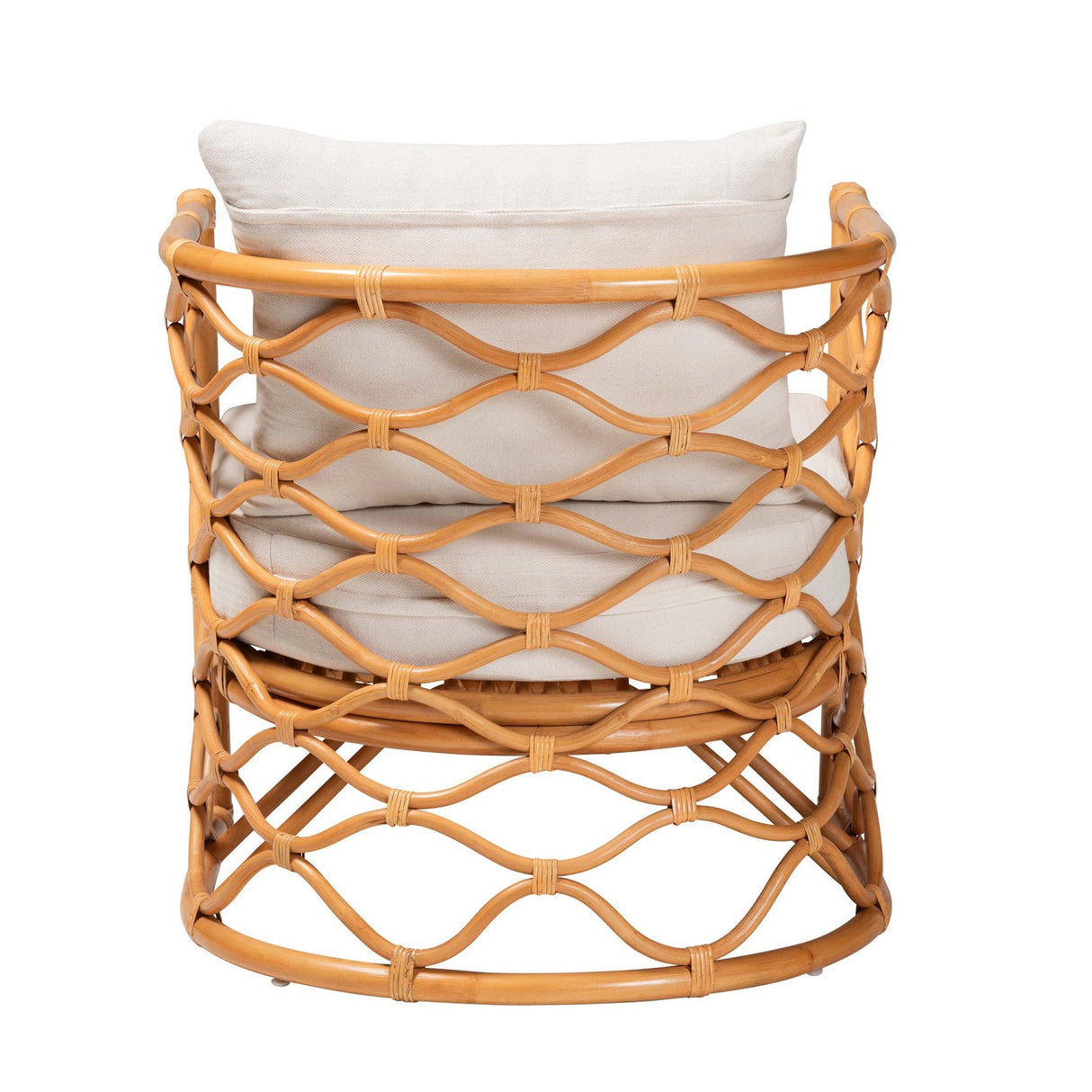 Modern European furniture - Curved Rattan Padded Accent Chair - www.oroa.com | Oroa.com