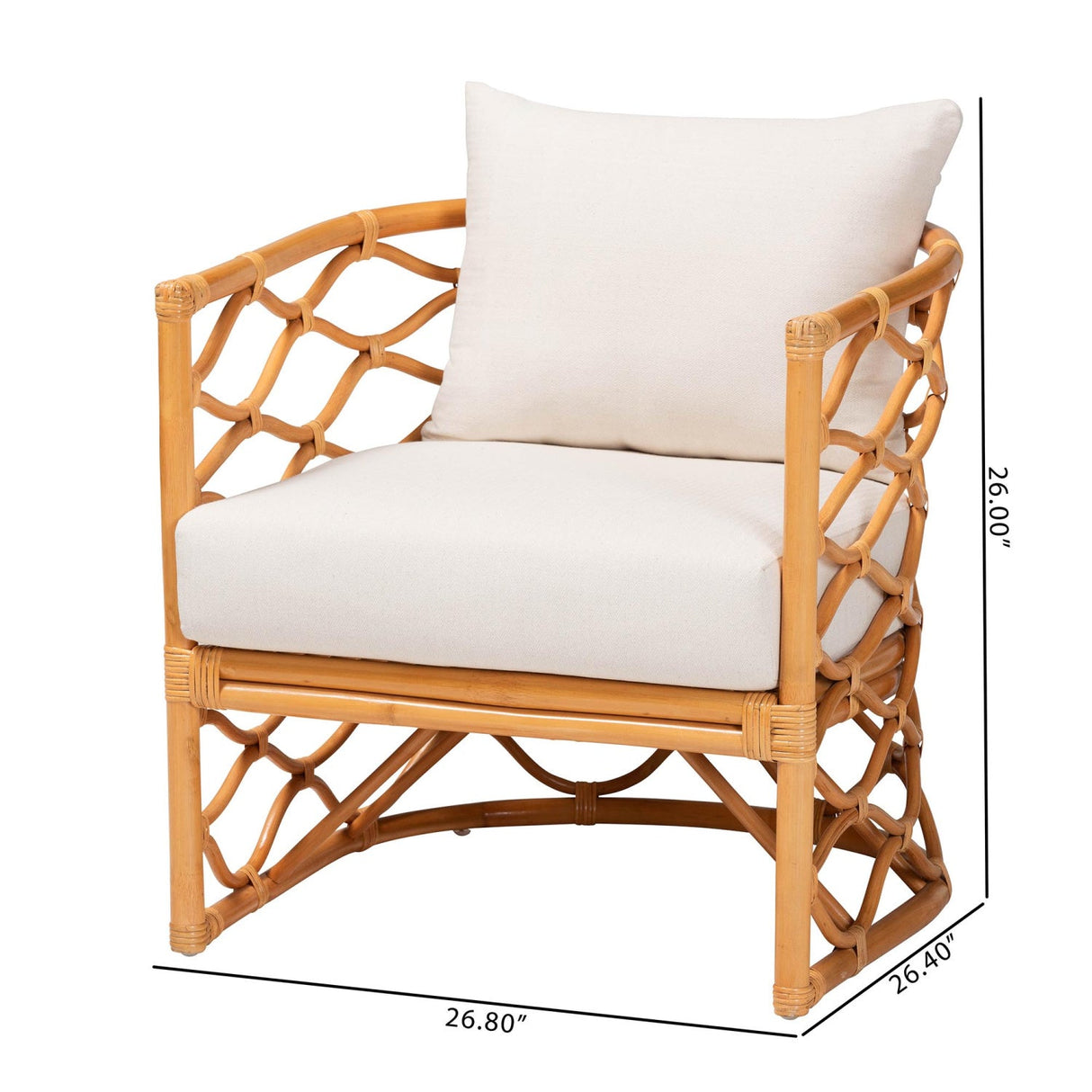 Modern European furniture - Curved Rattan Padded Accent Chair - www.oroa.com | Oroa.com