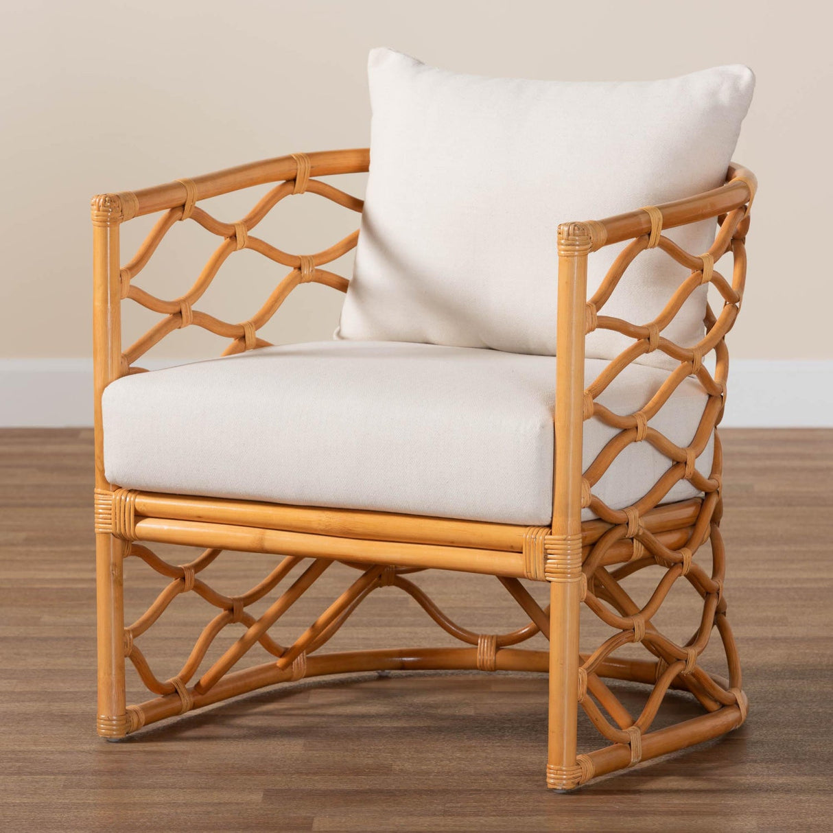 Modern European furniture - Curved Rattan Padded Accent Chair - www.oroa.com | Oroa.com