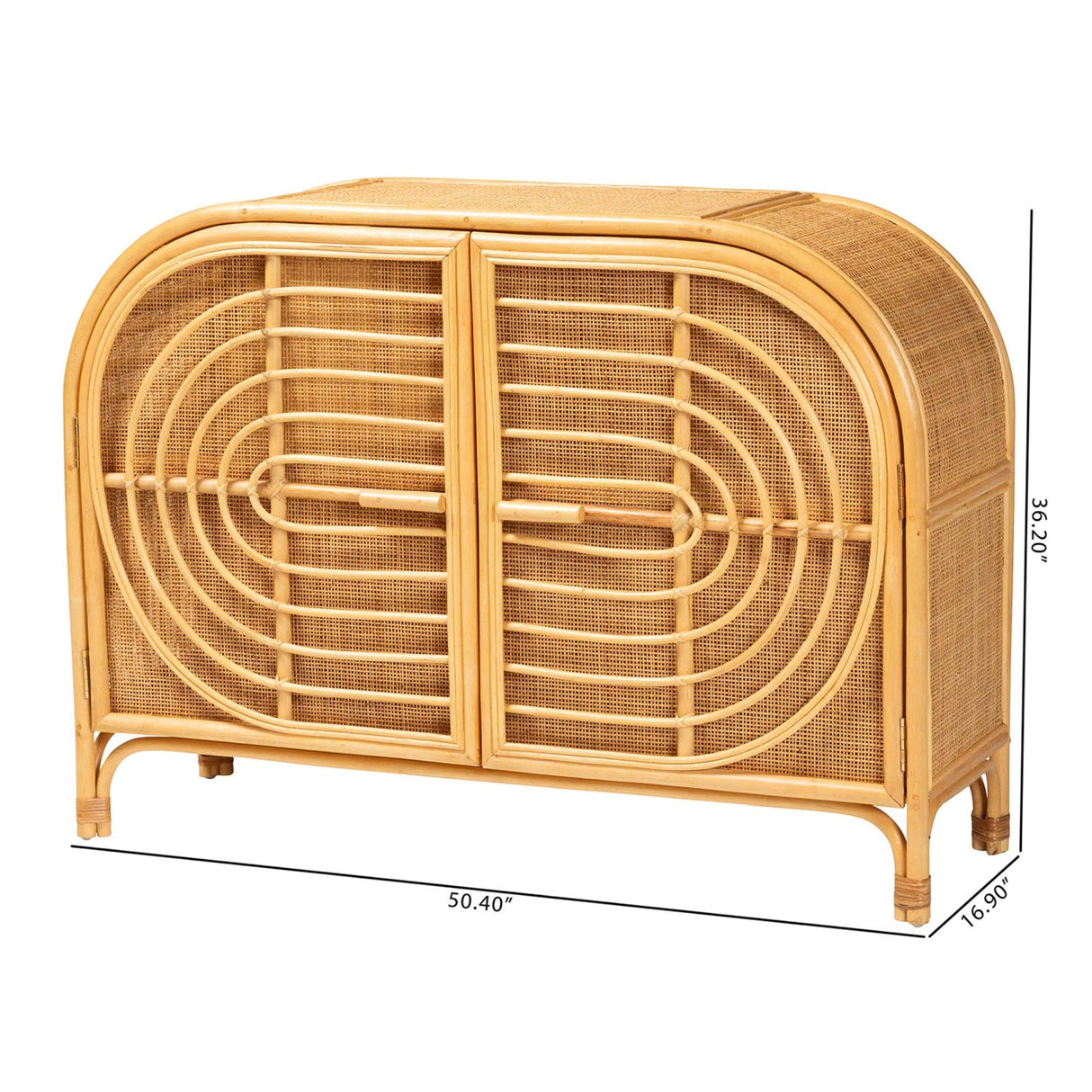 Modern European furniture - Natural Rattan 2 Door Sideboard - www.oroa.com | Oroa.com