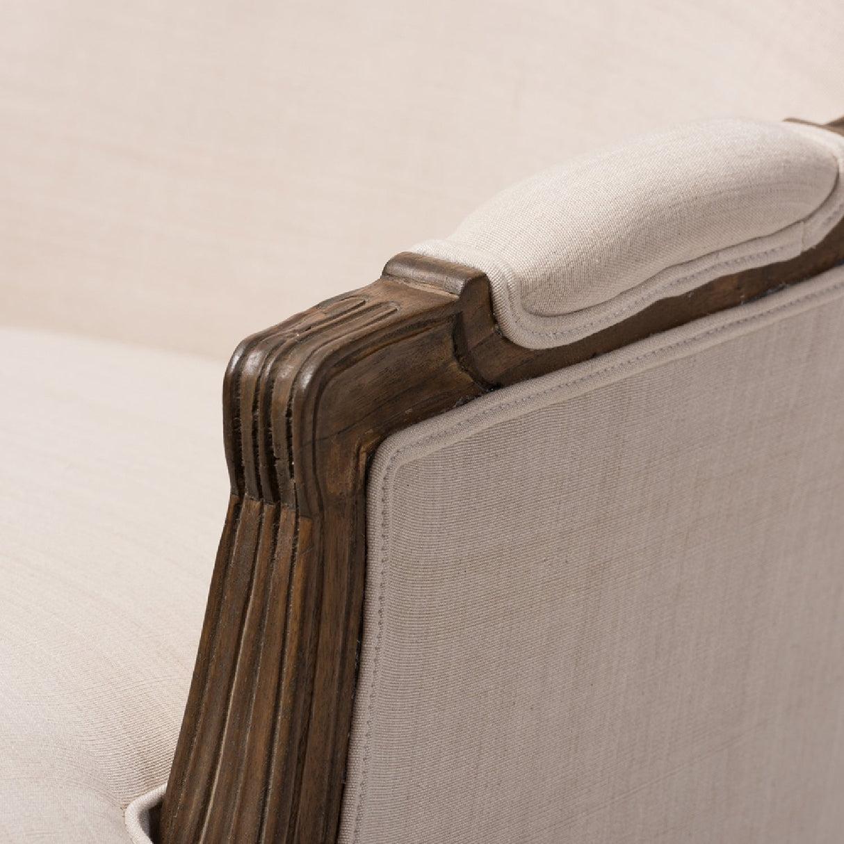 Modern European furniture - Beige Cotton Classic Accent Chair - www.oroa.com | Oroa.com