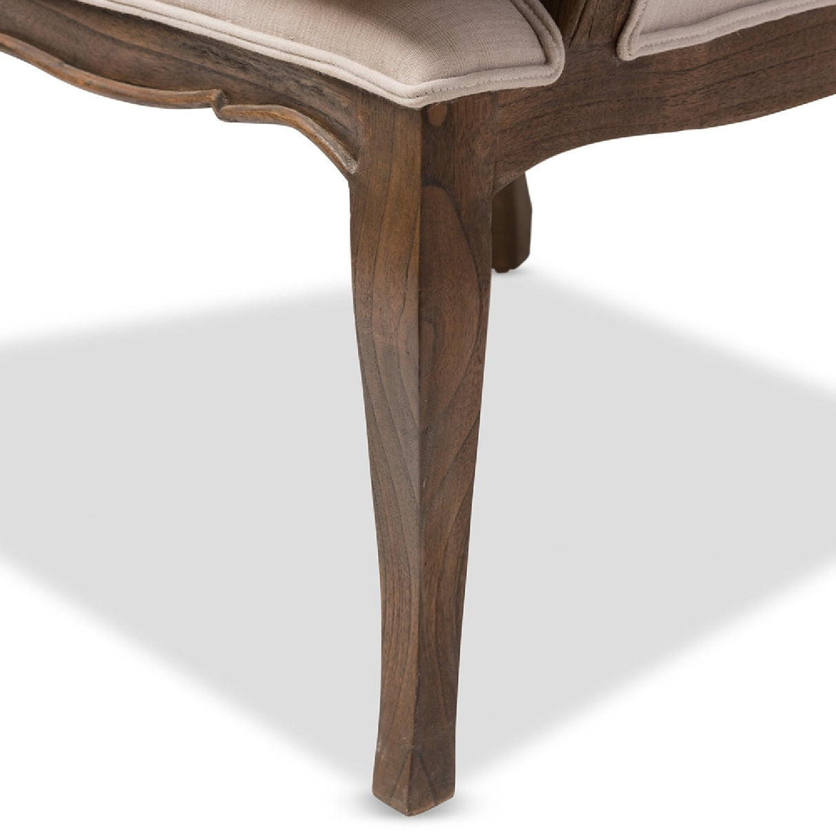 Modern European furniture - Beige Cotton Classic Accent Chair - www.oroa.com | Oroa.com