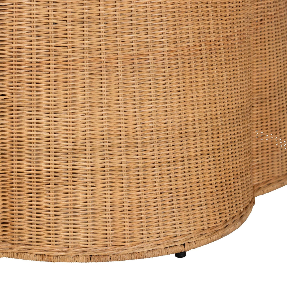 Modern European furniture - Handwoven Rattan Scalloped Coffee Table - www.oroa.com | Oroa.com