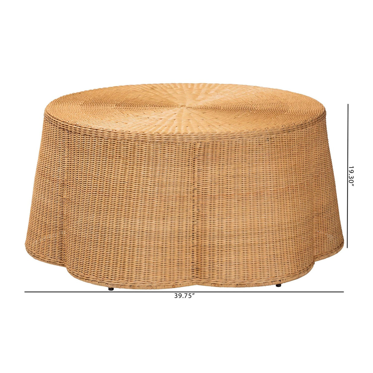 Modern European furniture - Handwoven Rattan Scalloped Coffee Table - www.oroa.com | Oroa.com
