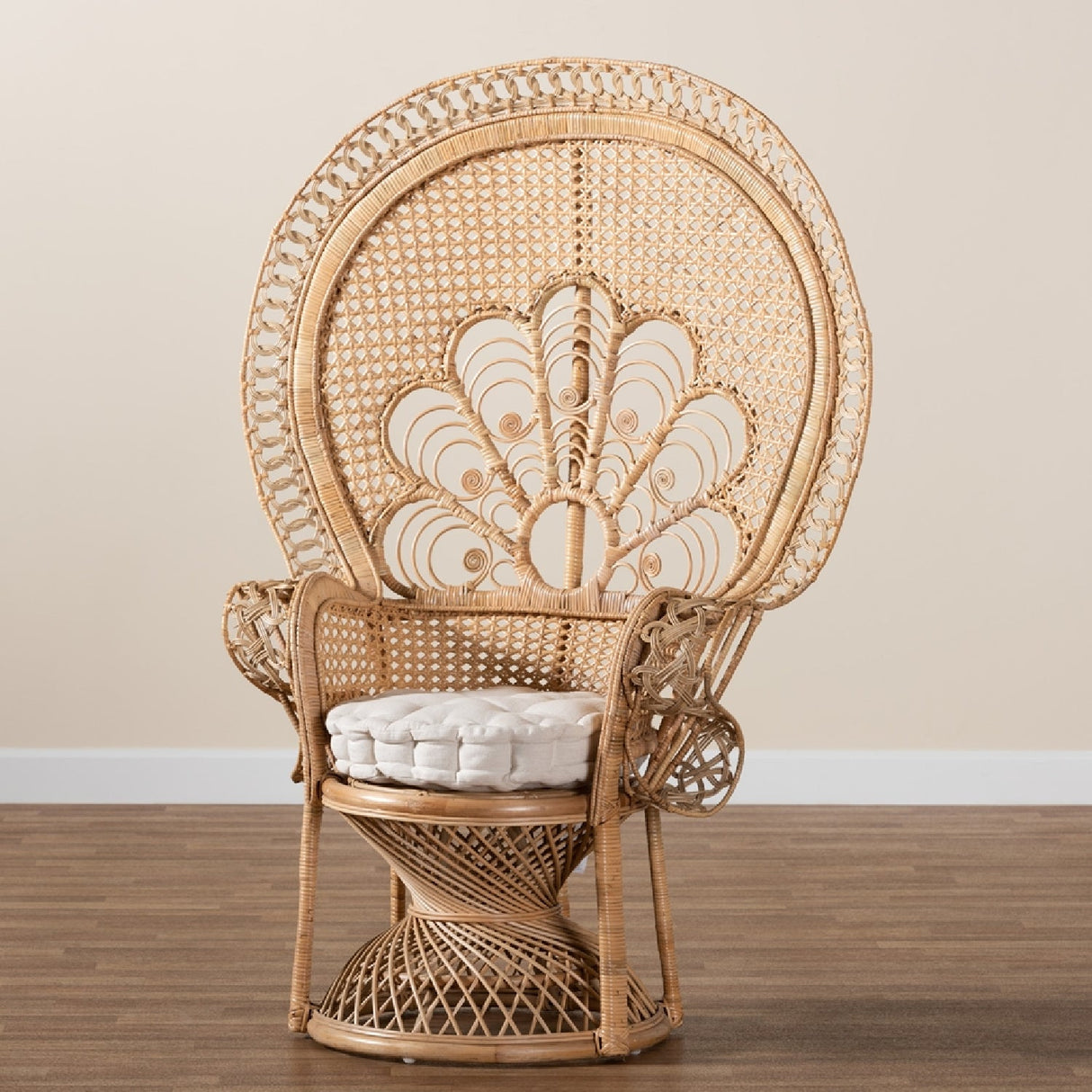 Modern European furniture - Brown Rattan Peacock Accent Chair - www.oroa.com | Oroa.com