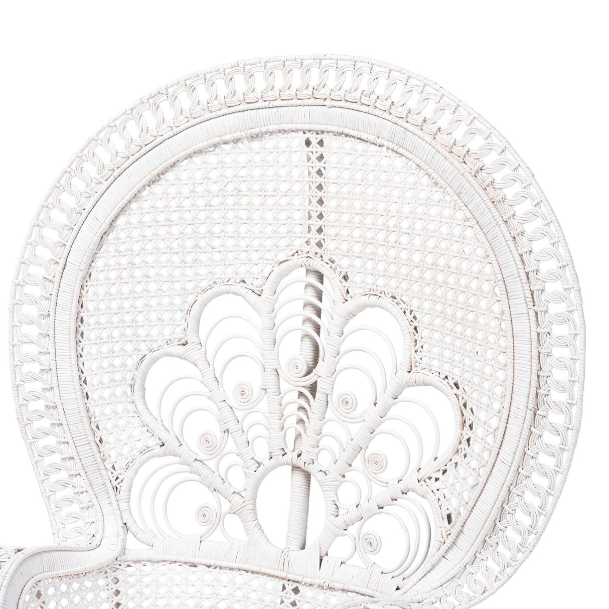 Modern European furniture - White Rattan Peacock Accent Chair - www.oroa.com | Oroa.com