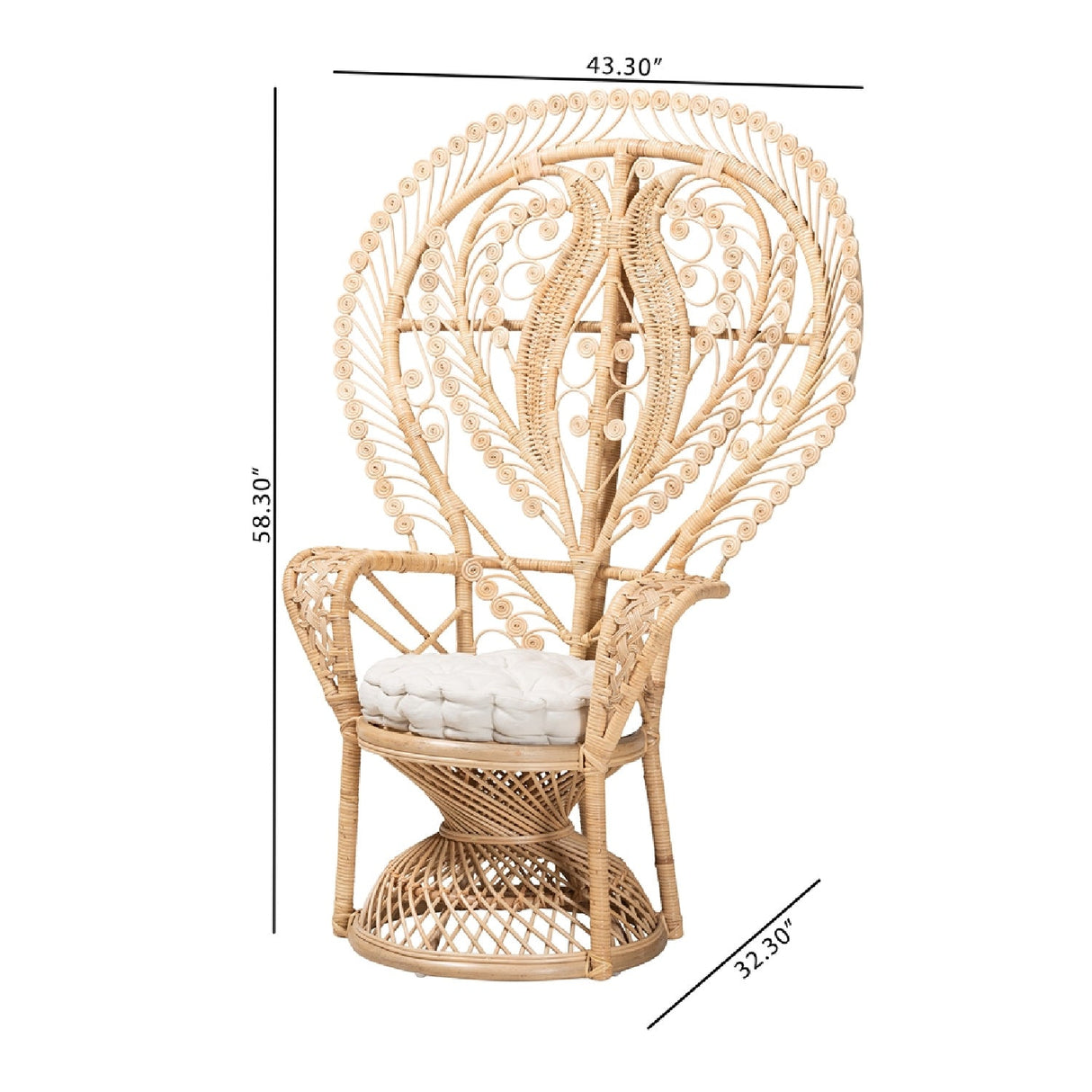 Modern European furniture - Rattan Indoor Semi Outdoor Peacock Accent Chair - www.oroa.com | Oroa.com