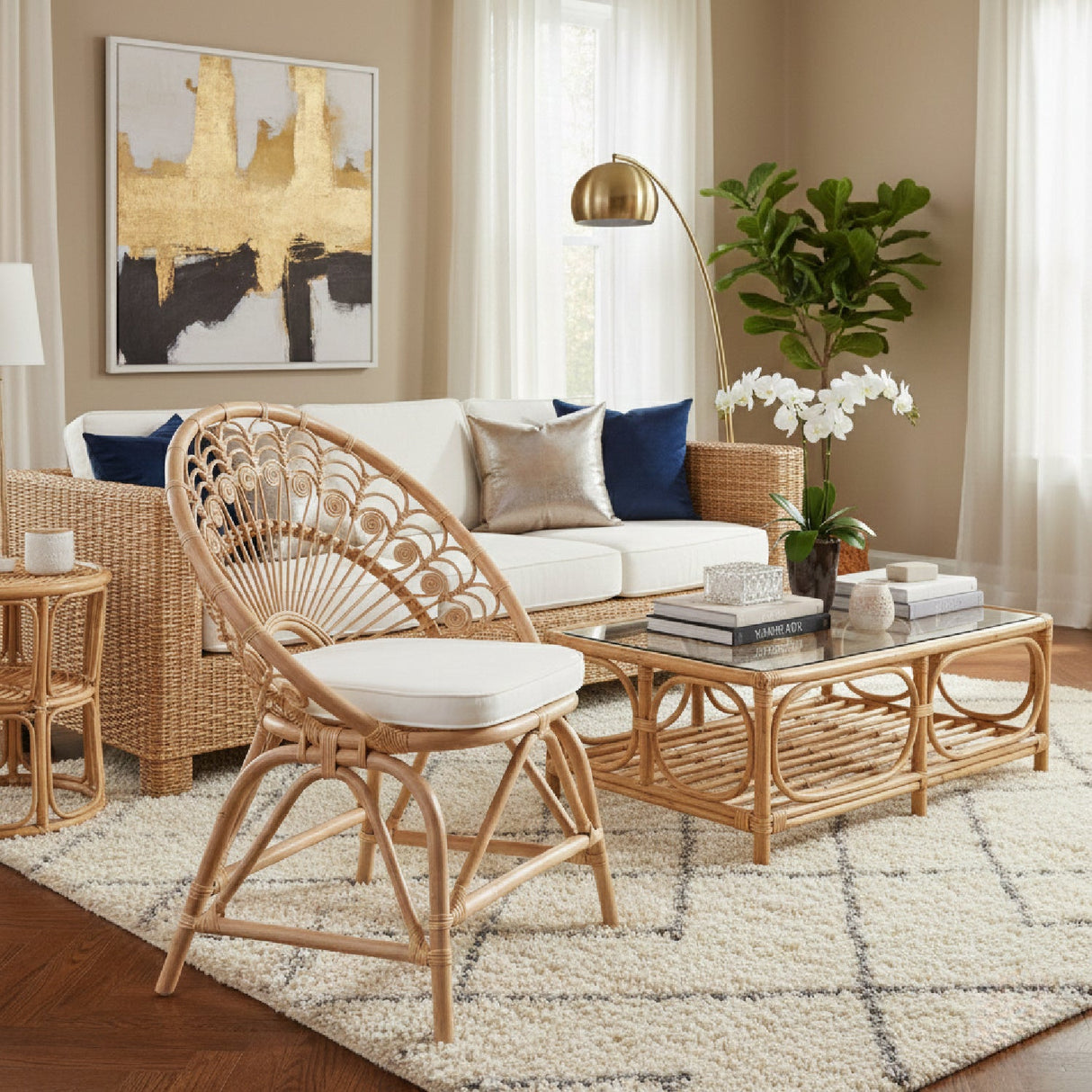 Modern European furniture - Boho Rattan Peacock Accent Chair - www.oroa.com | Oroa.com
