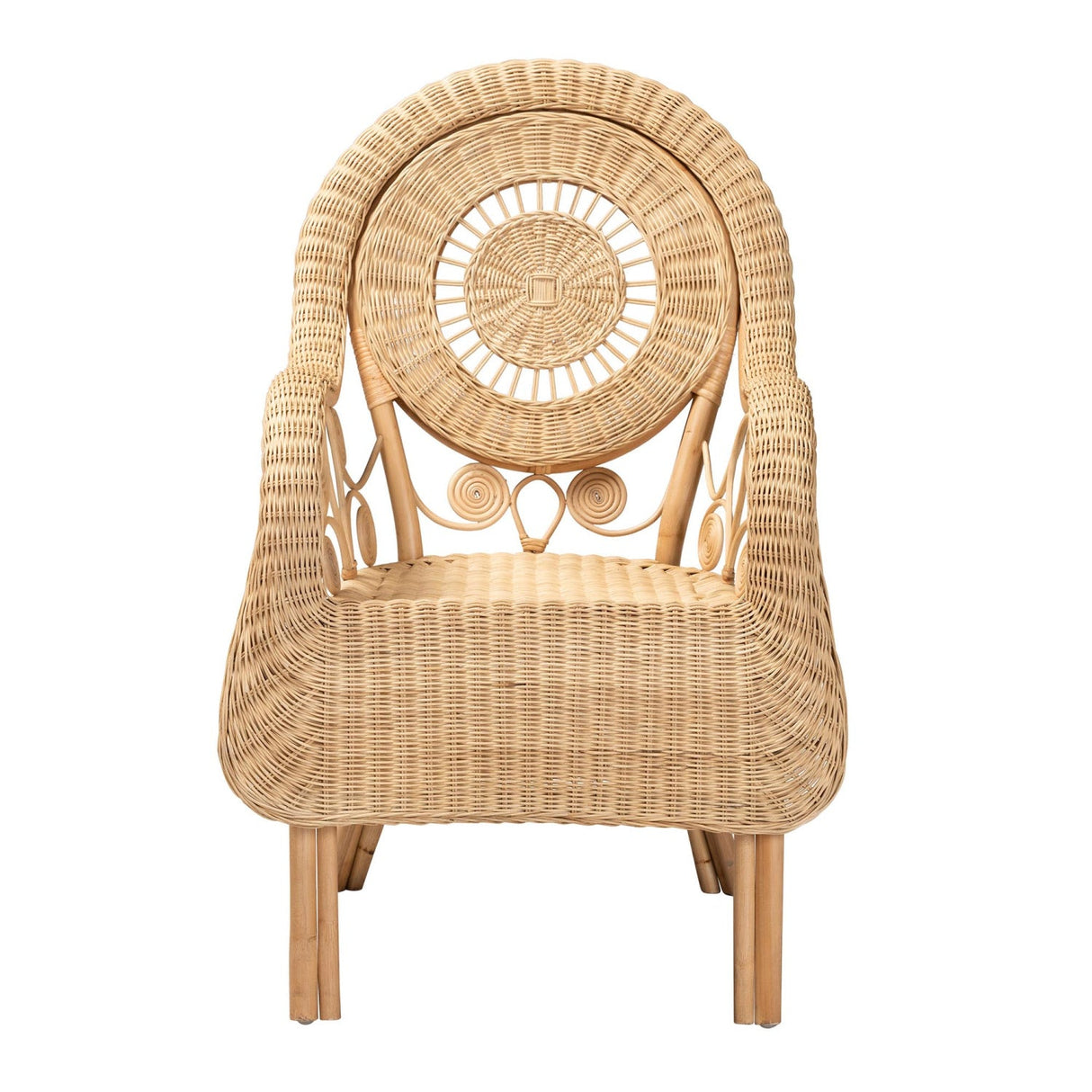 Modern European furniture - Curled Rattan Detail Accent Chair - www.oroa.com | Oroa.com