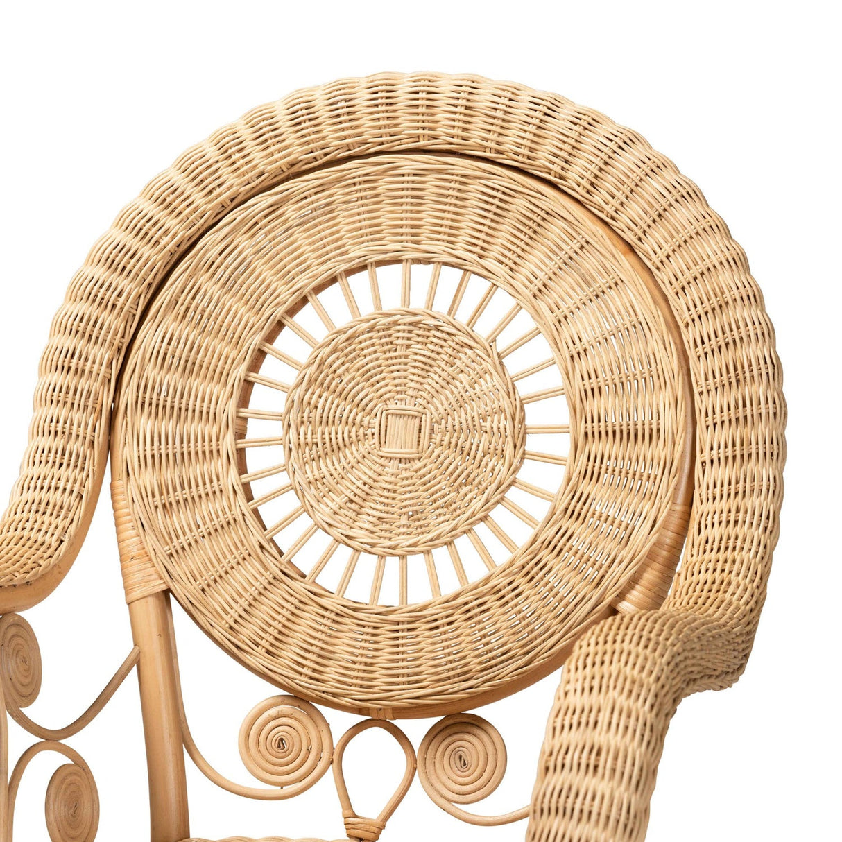 Modern European furniture - Curled Rattan Detail Accent Chair - www.oroa.com | Oroa.com