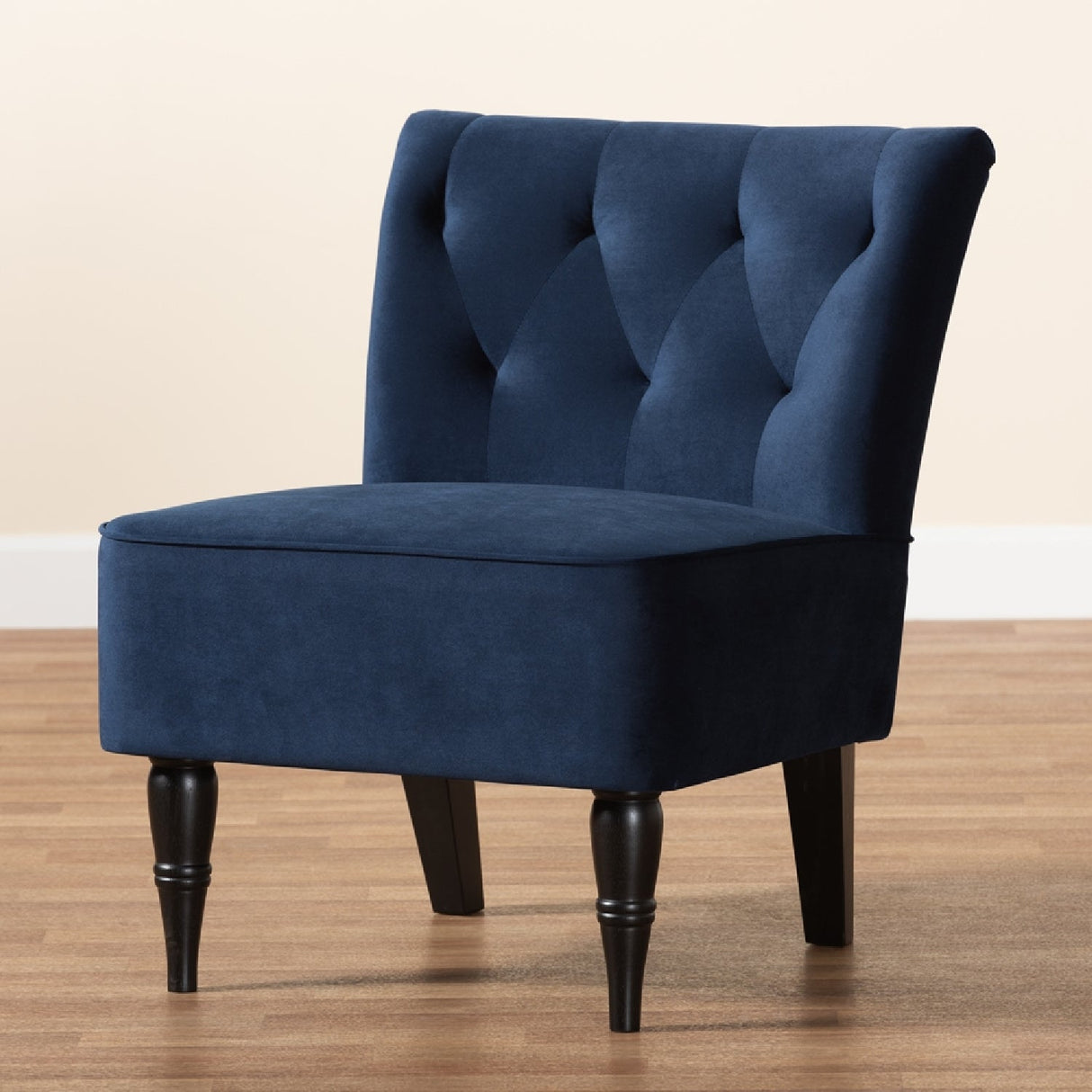Modern European furniture - Tufted Blue Velvet Accent Chair - www.oroa.com | Oroa.com