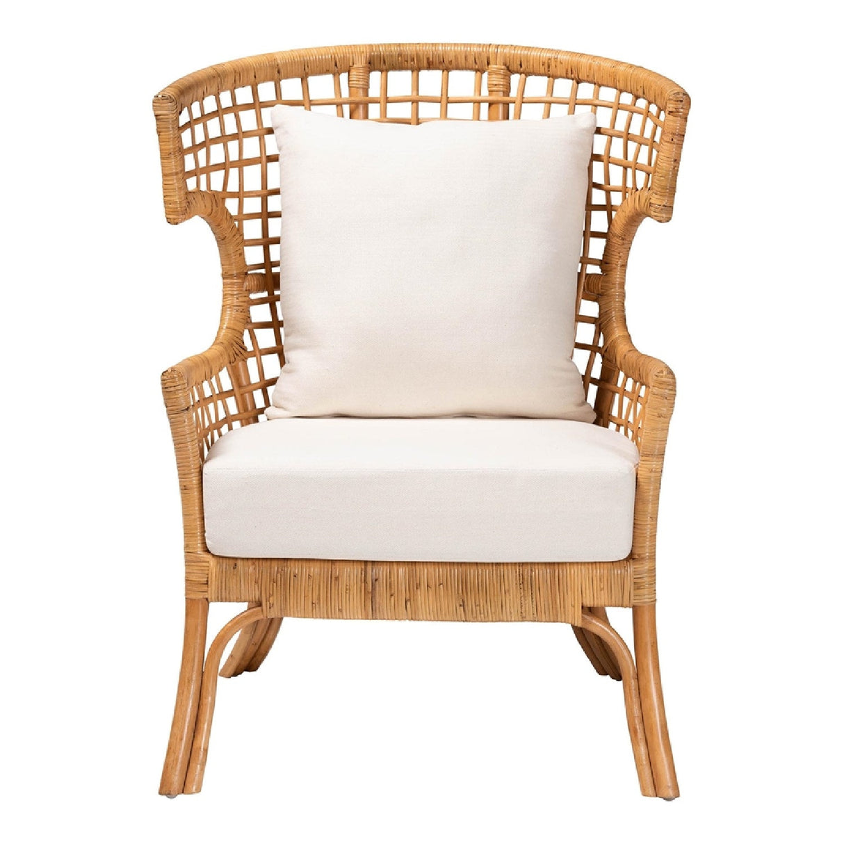 Modern European furniture - Lattice Rattan Wingback Lounge Chair - www.oroa.com | Oroa.com