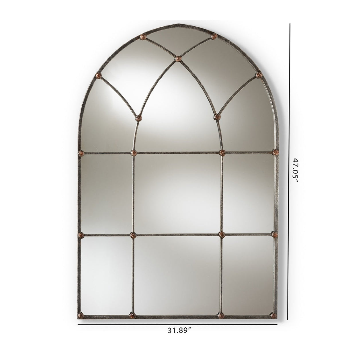 Modern European furniture - Silver Arched Window Accent Mirror - www.oroa.com | Oroa.com