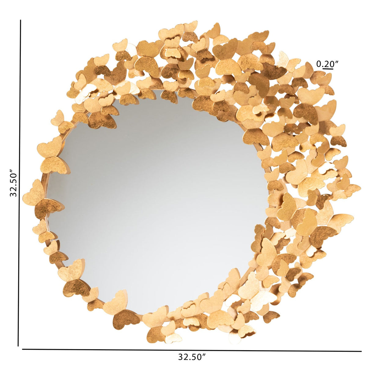Hospitality furniture - Gold Butterfly Accent Wall Mirror - www.oroatrade.com | Oroa.com