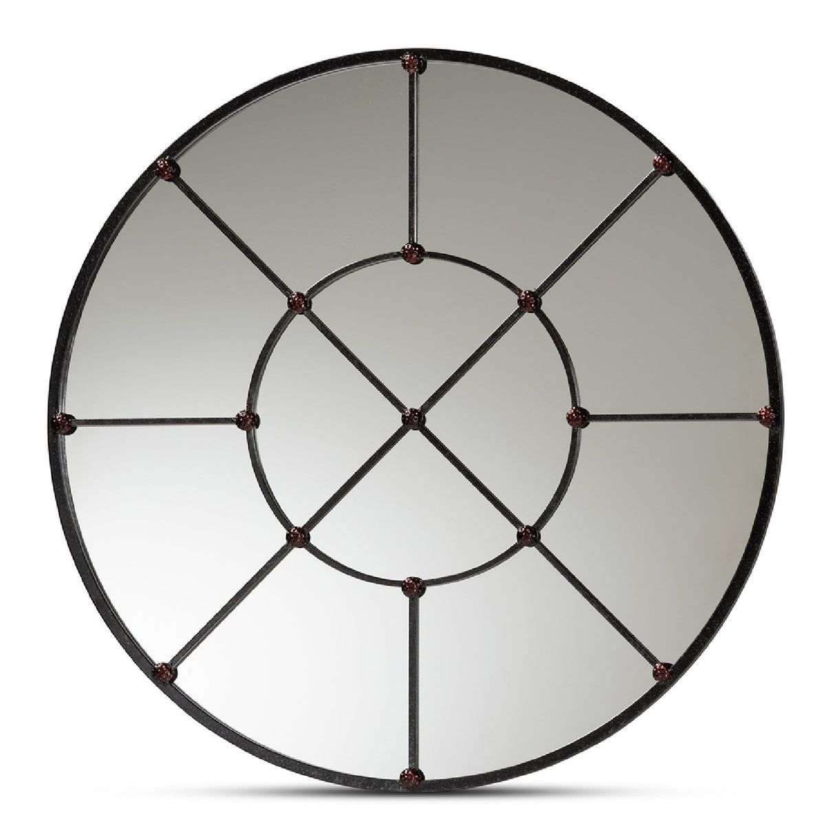 Modern European furniture - Metal Framed Round Wall Mirror - www.oroa.com | Oroa.com