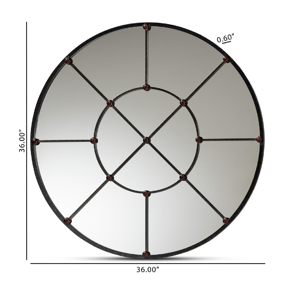 Modern European furniture - Metal Framed Round Wall Mirror - www.oroa.com | Oroa.com