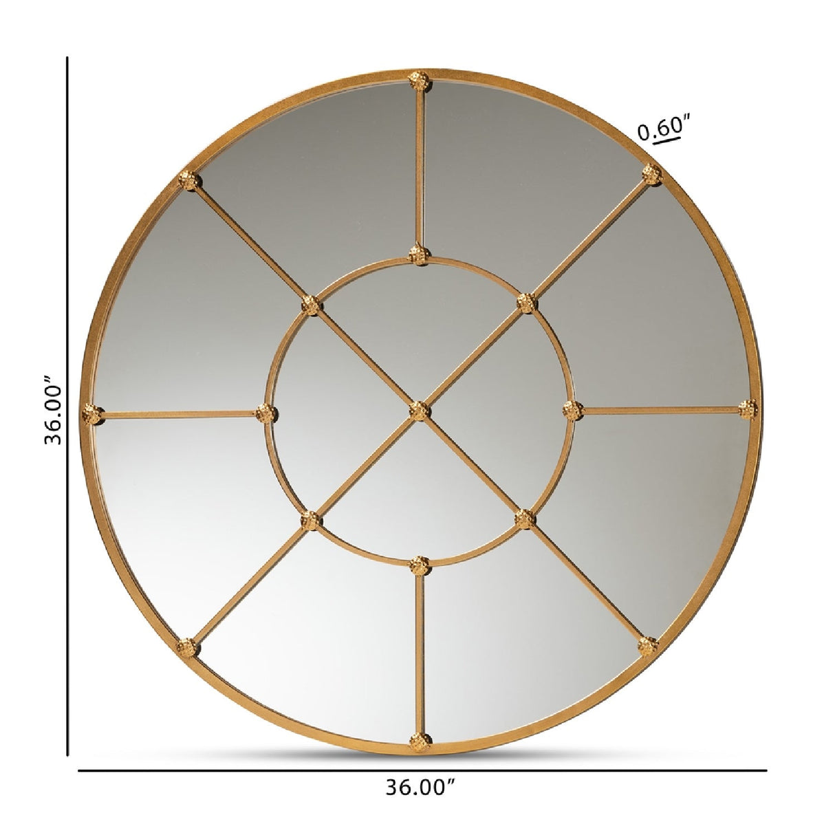 Modern European furniture - Metal Framed Round Wall Mirror - www.oroa.com | Oroa.com
