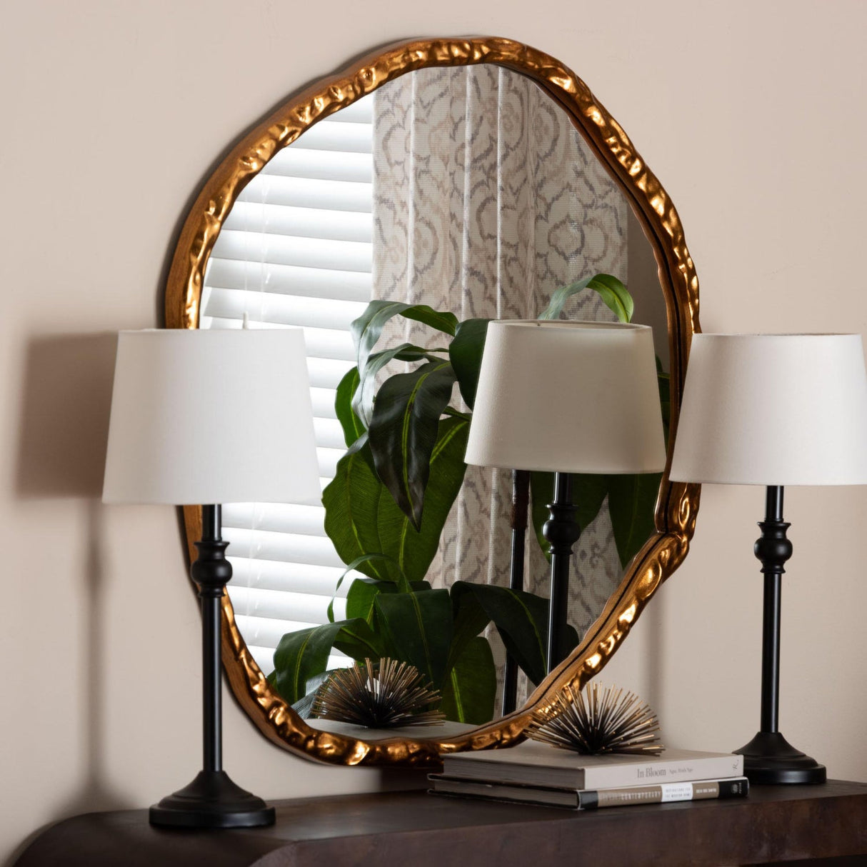 Modern European furniture - Antique Gold Freeform Accent Mirror - www.oroa.com | Oroa.com