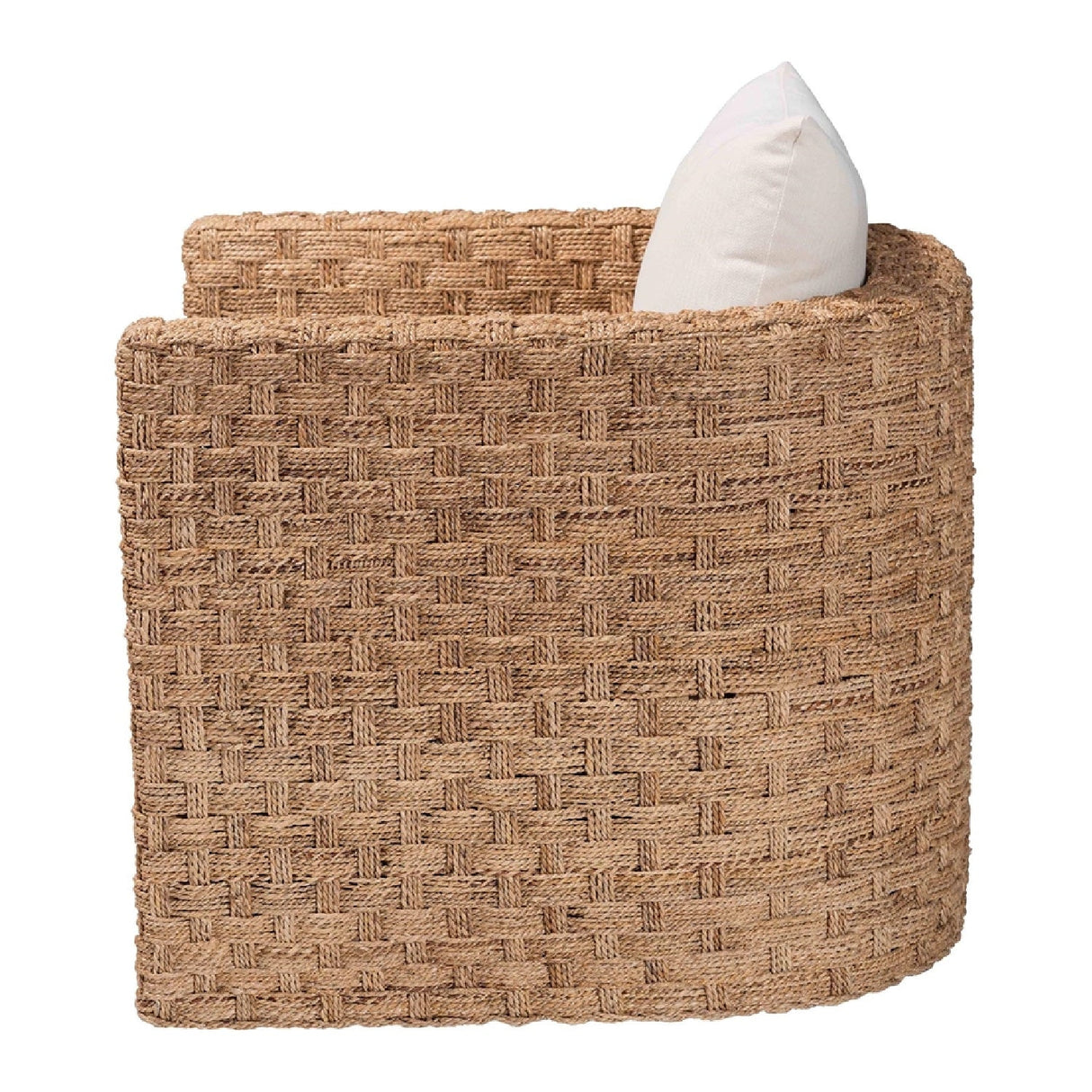 Modern European furniture - Woven Seagrass Curved Accent Chair - www.oroa.com | Oroa.com