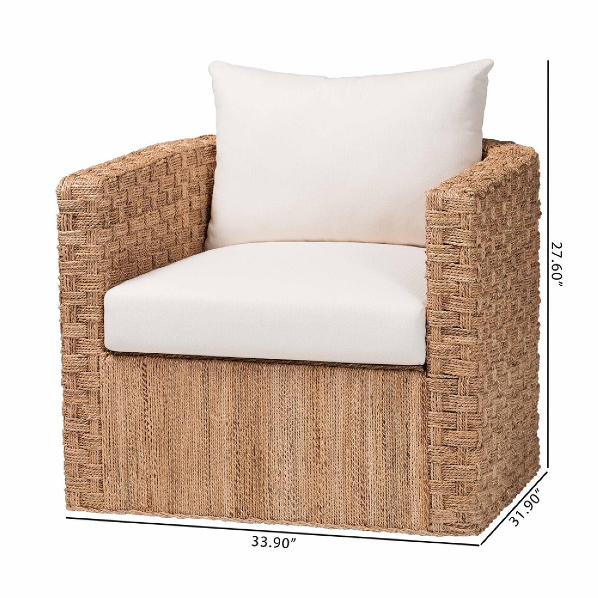 Modern European furniture - Woven Seagrass Curved Accent Chair - www.oroa.com | Oroa.com