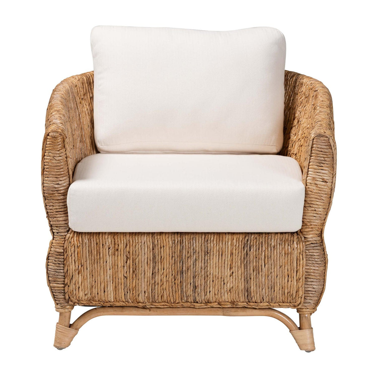 Modern European furniture -Cushioned Woven Seagrass Lounge Chair- www.oroa.com | Oroa.com