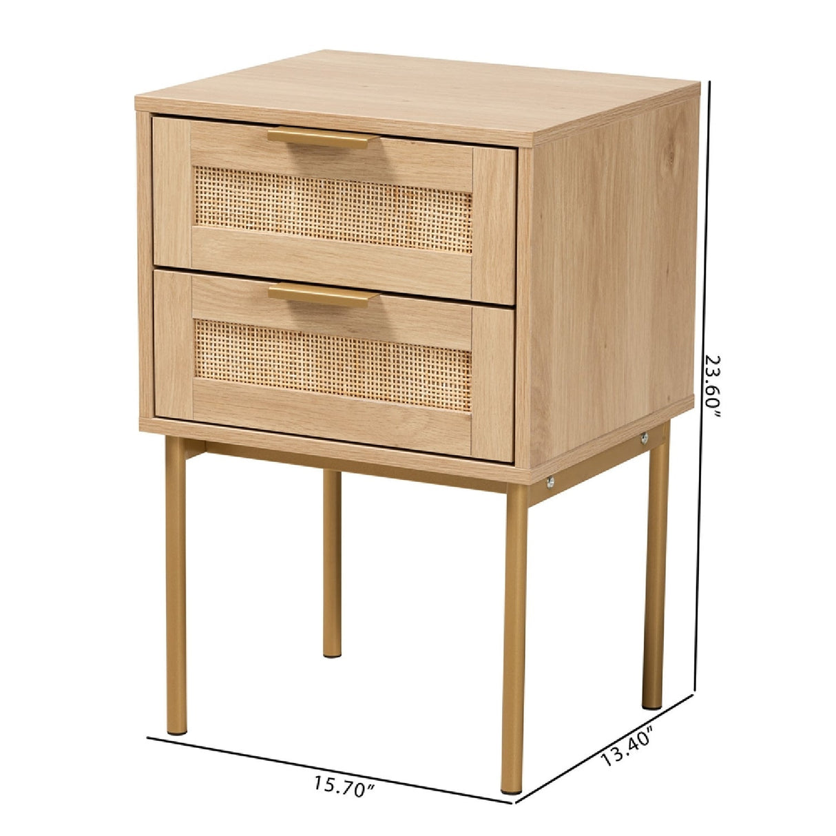 Modern European furniture - Japandi 2 Drawer End Table - www.oroa.com | Oroa.com
