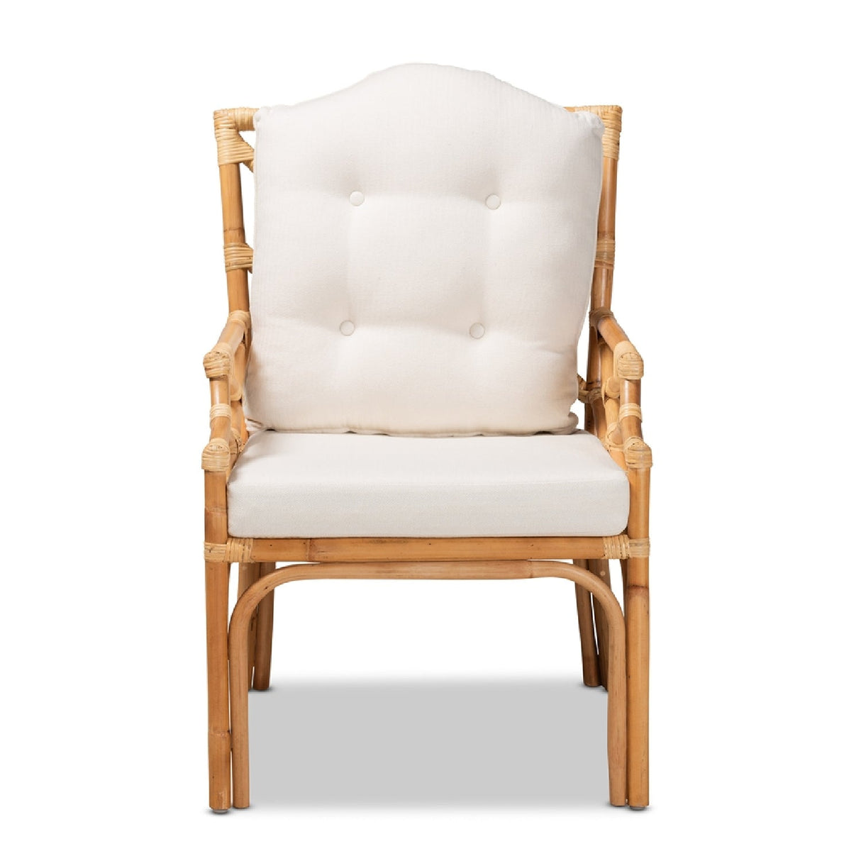Modern European furniture - Natural Rattan Cushioned Accent Chair - www.oroa.com | Oroa.com