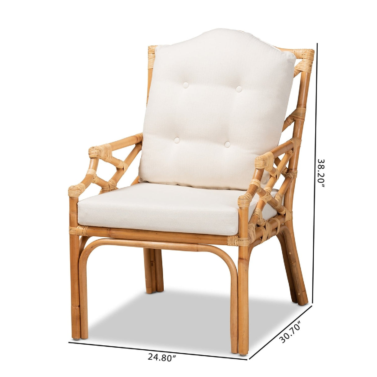 Modern European furniture - Natural Rattan Cushioned Accent Chair - www.oroa.com | Oroa.com