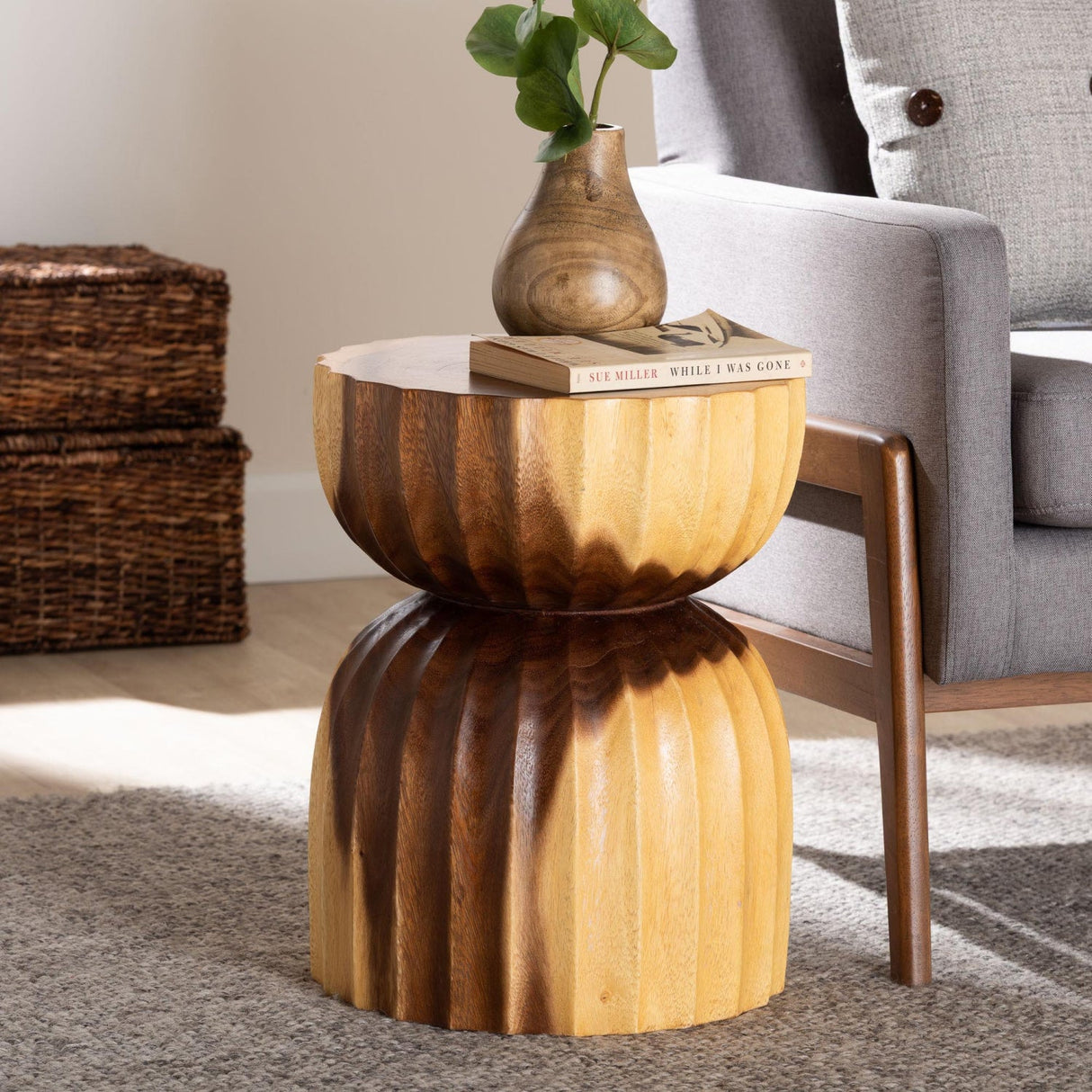 Modern European furniture - Hourglass Wooden Side Table - www.oroa.com | Oroa.com