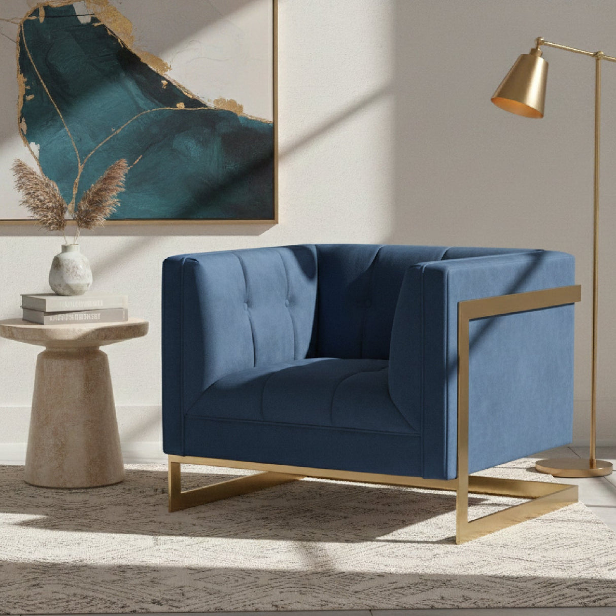 Modern European furniture - Button Tufted Velvet Accent Chair - www.oroa.com | Oroa.com