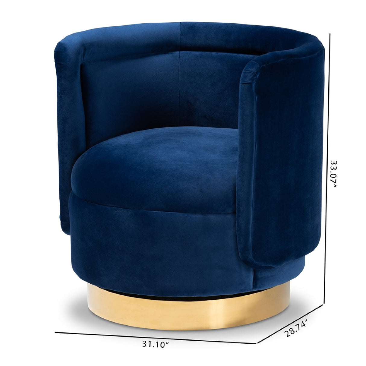 Modern European furniture - Velvet Curved Swivel Chair - www.oroa.com | Oroa.com