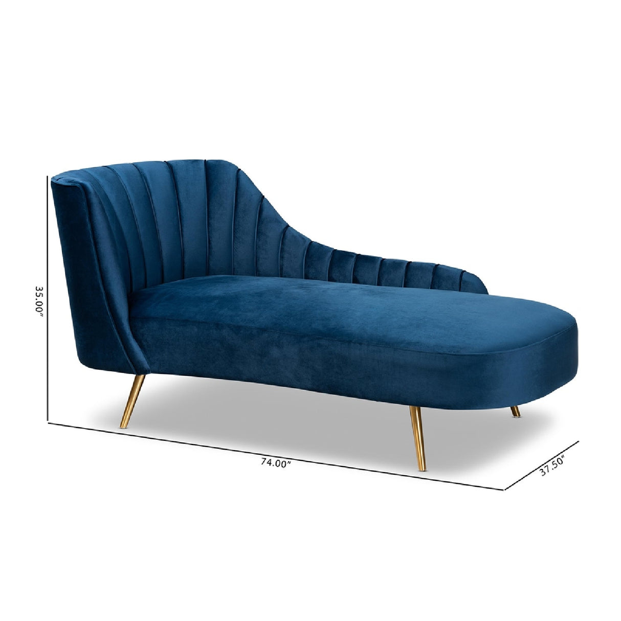 Modern European furniture - Blue Velvet Chaise - www.oroa.com | Oroa.com