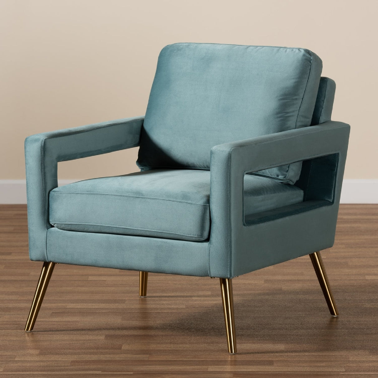 Modern European furniture - Velvet Open Armed Accent Chair - www.oroa.com | Oroa.com
